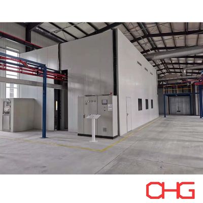 Poedercoatinglijn voor aluminiumprofielen Overhead conveyor systeem Aanpasbaar ontwerp Geschikt voor verschillende maten en vormen