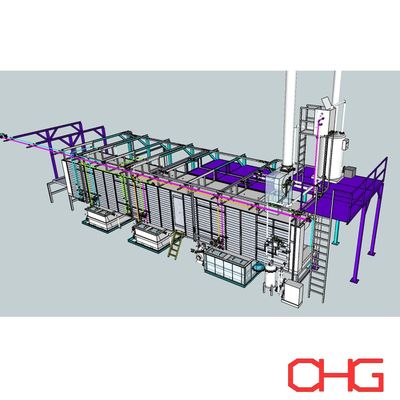 Ventilatorvormige spuitstuk Voorbehandeling Sproeitunnel Voor Poedercoating Productielijn