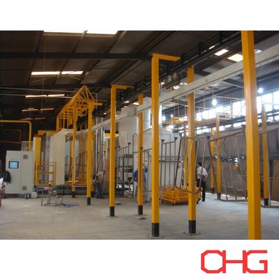 PLC-gecontroleerde apparatuur Poedercoatingslijnen met transportersysteem en sproeibooth