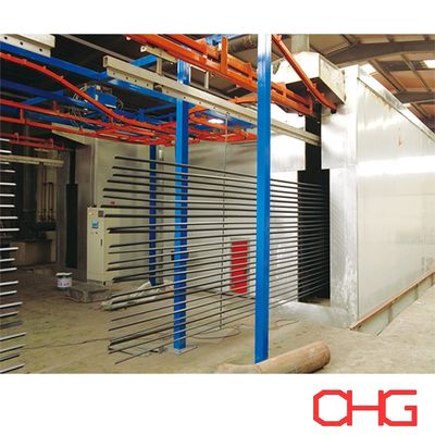 Automatische aangepaste poedercoatinglijn voor aluminiumprofielen Geavanceerde technologie