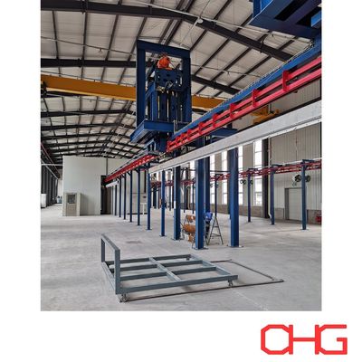 Goede prijs Poedercoatingslijn ontworpen voor aluminium-extrusies met een aangepast afwerkingssysteem en een overhoofdconveyor voor de productieflow online