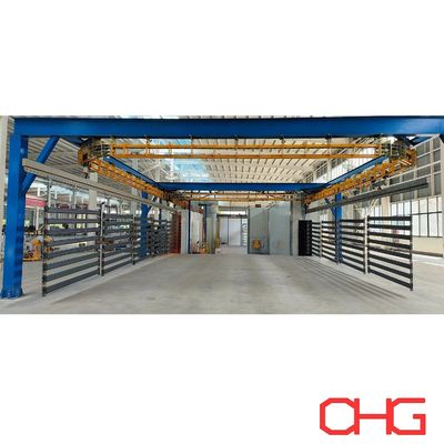 Metalen planken poedercoating met energievrij transportsystem en PLC-besturingseenheid