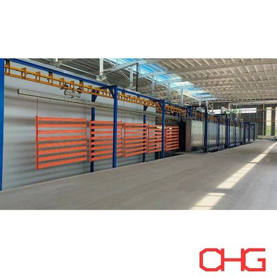Goede prijs Power and Free Transportband Automatische Poedercoatinglijn voor Metalen Schappen Poedercoatingfabriek online
