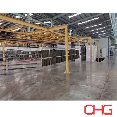Productie van professionele elektrostatische poedercoatinglijn voor aluminiumprofielen